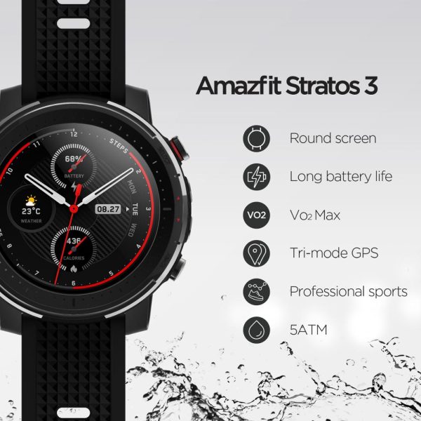 IN Stock Global Version New Amazfit Stratos 3 Smart Watch GPS 5ATM Music Dual Mode 14 Days Smartwatch For Android - Image 4